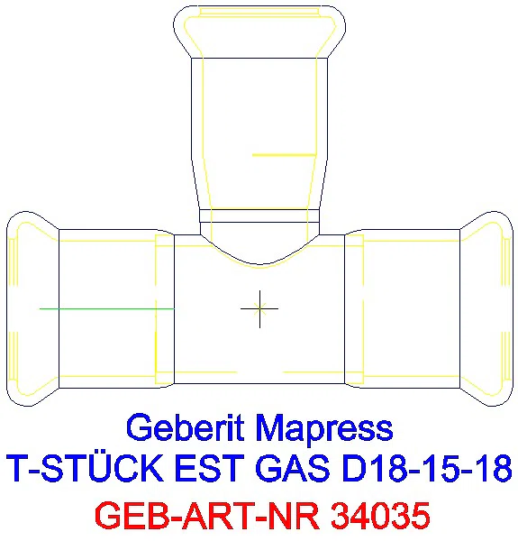 GE Mapress Edelstahl T-Stück reduziert (Gas) d18-15-18_34035_A