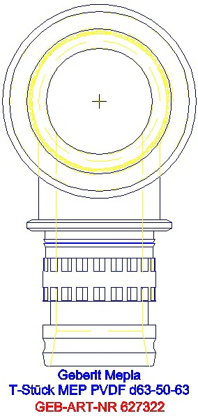 GE Mepla T-Stück reduziert PVDF d63-50-63_627.322.00.5_L