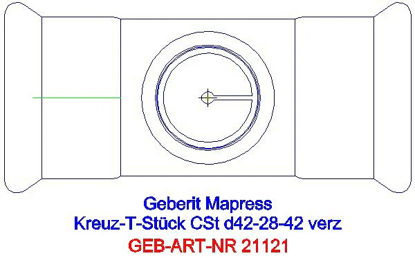 GE Mapress C-Stahl Kreuzstück reduziert d42-28-42_21121_G