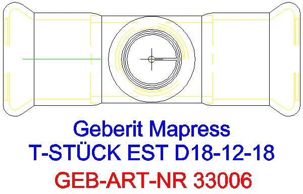 GE Mapress Edelstahl T-Stück reduziert d18-12-18_33006_G