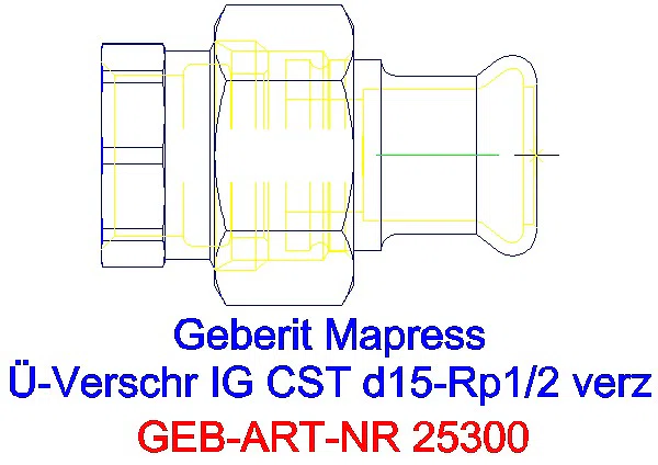 GE Mapress C-Stahl Übergangs- verschraubung mit IG d15-Rp1/2 verzinkt_25300_A