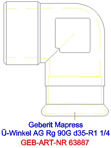 GE Mapress Kupfer Übergangswinkel 90Gr mit AG Rg d35-R1 1/4_63887_A