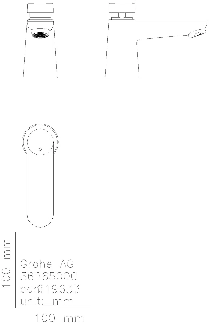 GROHE Selbstschluss-Standventil Eurosmart CT 36265 Markierung blau/rot chrom