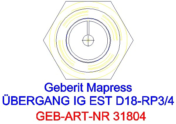 GE Mapress Edelstahl Übergang mit IG d18-Rp3/4_31804_L