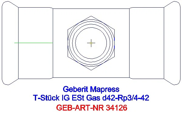 GE Mapress Edelstahl Übergang mit IG (Gas) d42-Rp3/4-42_34126_G