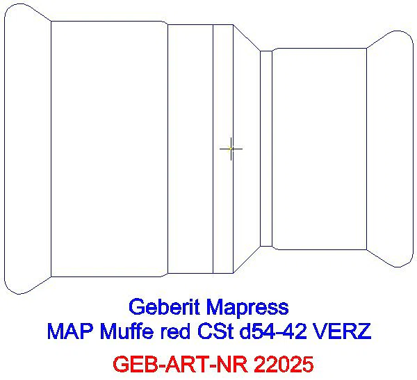 GE Mapress C-Stahl Muffe reduziert d54-42 verzinkt_22025_G