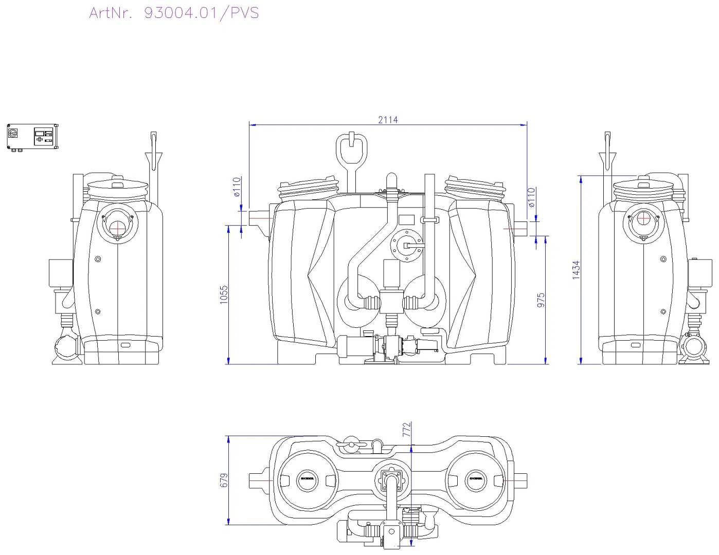 KESSEL-Fettabscheider EasyClean free NS 4, Auto Mix & Pump