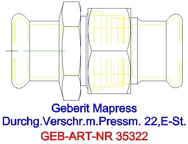 GE Mapress Edelstahl Verschraubung d22_35322_G