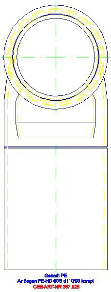 GE PE Anschlussbogen 90Gr für Wand-WC mit Erweiterung d110/90_367.925.16.1_L