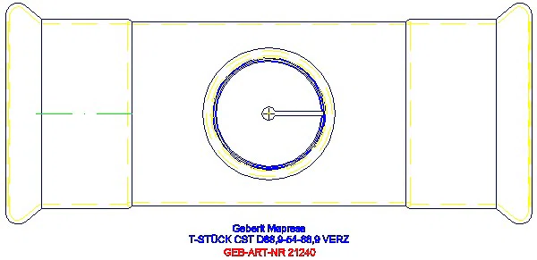GE Mapress C-Stahl T-Stück reduziert d88,9-54-88,9 verzinkt_21240_G