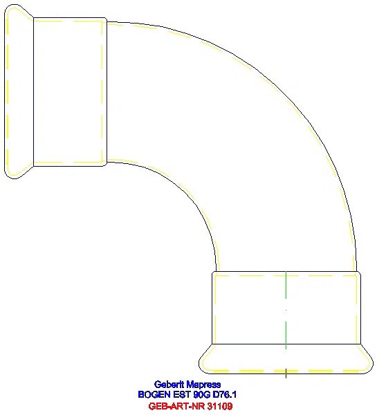 GE Mapress Edelstahl Bogen 90Gr d76,1_31109_A
