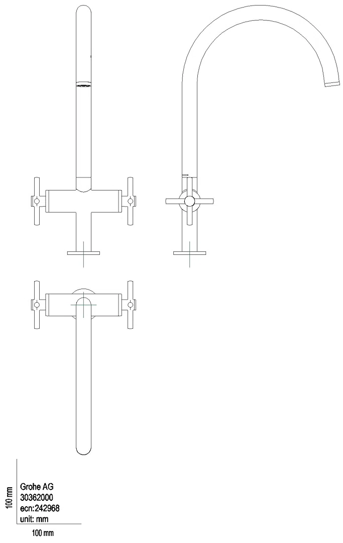 GROHE 2-Griff-Spültischbatterie Atrio 30609 C-Auslauf warm sunset gebürstet