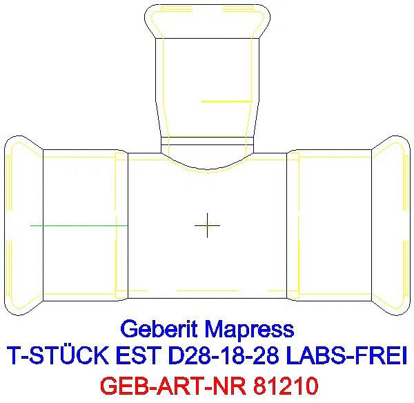 GE Mapress Edelstahl T-Stück reduziert (LABS-frei) d28-18-28_81210_A