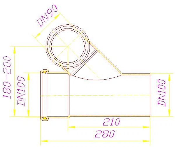 DALLMER Wand-WC-(Reihen)-Anschluss 899, DN 90xDN 100xDN 100