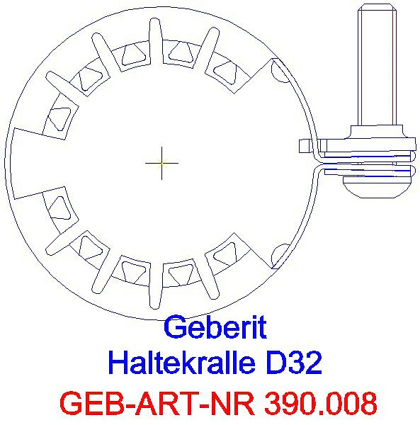 GE Silent-PP Haltekralle d32_390.008.14.1_L