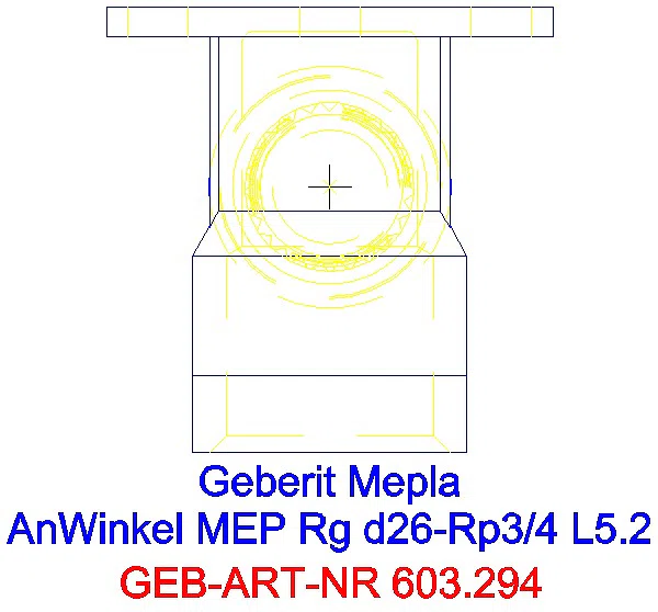 GE Mepla Anschlusswinkel 90Gr Rg d26-Rp3/4 L:52mm_603.294.00.5_G