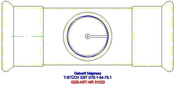 GE Mapress Edelstahl T-Stück reduziert d76,1-54-76,1_31233_G
