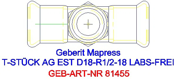 GE Mapress Edelstahl T-Stück mit AG (LABS-frei) d18-R1/2-18_81455_G