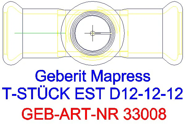 GE Mapress Edelstahl T-Stück egal d12-12-12_33008_G