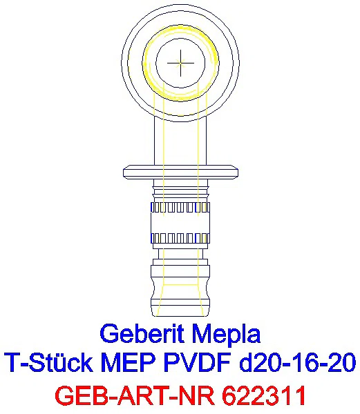 GE Mepla T-Stück reduziert PVDF d20-16-20_622.311.00.5_L