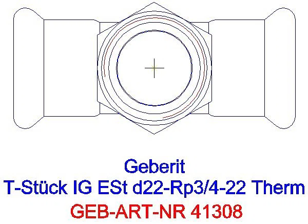 GE Mapress Therm T-Stück mit IG d22-Rp3/4-22_41308_G