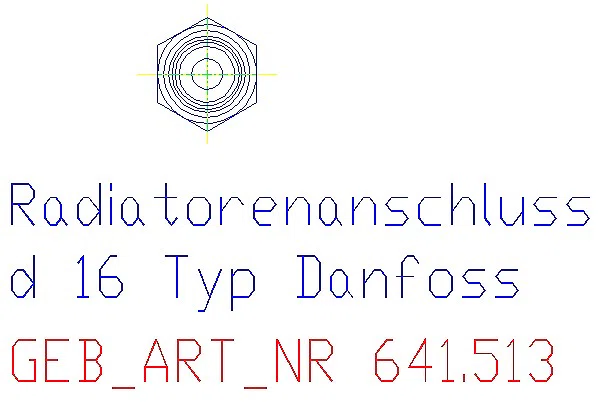 GE Mepla Anschlussverschraubung mit Aussengewinde d16-G1/2 Danfoss_641.513.00.1_G