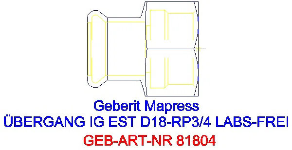 GE Mapress Edelstahl Übergang mit IG (LABS-frei) d18-Rp3/4_81804_A