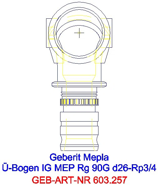 GE Mepla Übergangsbogen 90Gr mit IG Rg d26-Rp3/4_603.257.00.5_A