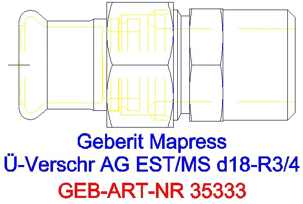GE Mapress Edelstahl Übergangsverschr. mit AG d18-R3/4_35333_G