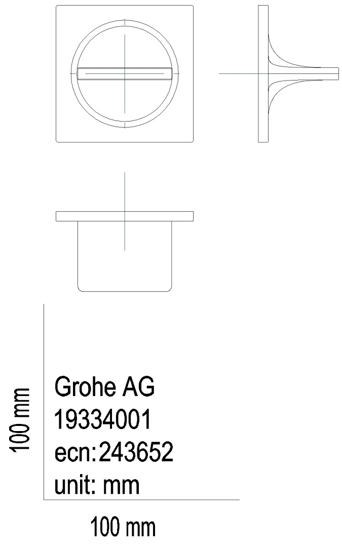 GROHE UP-Ventil Oberbau Allure 19334_1 ohne UPK Hebelgriff phantom black