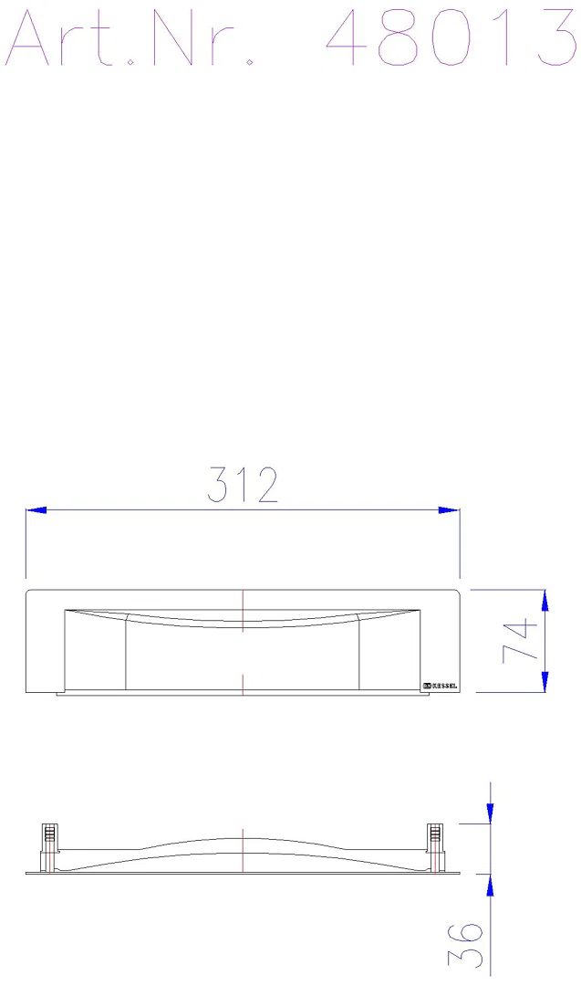 KESSEL-Wandablauf Scada Abdeckung Wave 300 mm