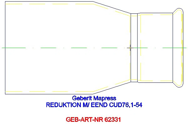 GE Mapress Kupfer Reduktion mit Einschubende d76,1-54_62331_L