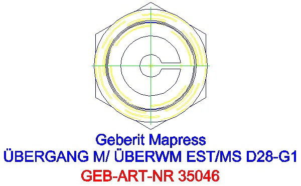GE Mapress Edelstahl Übergang mit Überwurfmutter d28-G1_35046_L