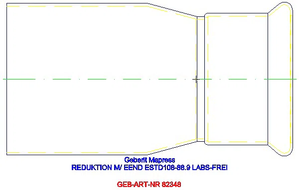 GE Mapress Edelstahl Reduktion mit Einschubende (LABS-frei) d108-88,9_82348_L