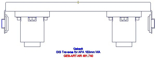 GE GIS Traverse für AP-Armatur, mit zwei W-Anschl. 153 mm_461.740.00.1_G