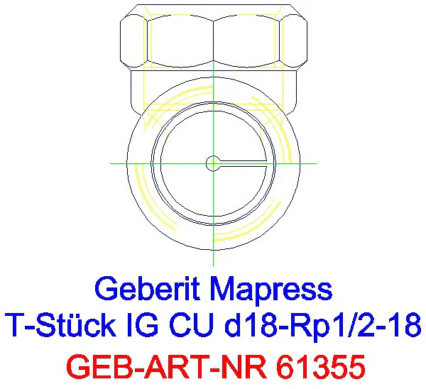 GE Mapress Kupfer T-Stück mit IG d18-Rp1/2-18_61355_L