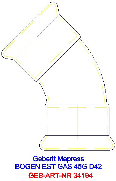 GE Mapress Edelstahl Bogen 45Gr d42 (Gas)_34194_A
