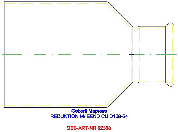 GE Mapress Kupfer Reduktion mit Einschubende d108-54_62338_L