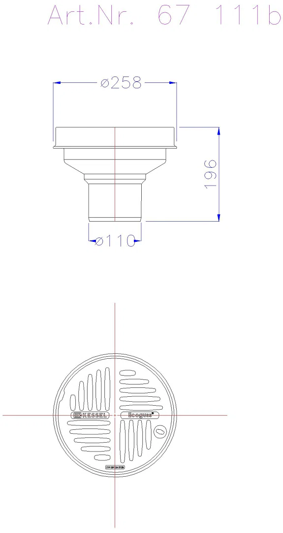 KESSEL-Hofablauf System 100, senkrecht, rund, B 125