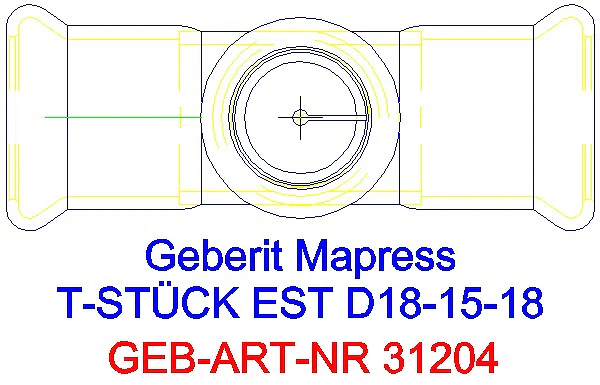 GE Mapress Edelstahl T-Stück reduziert d18-15-18_31204_G