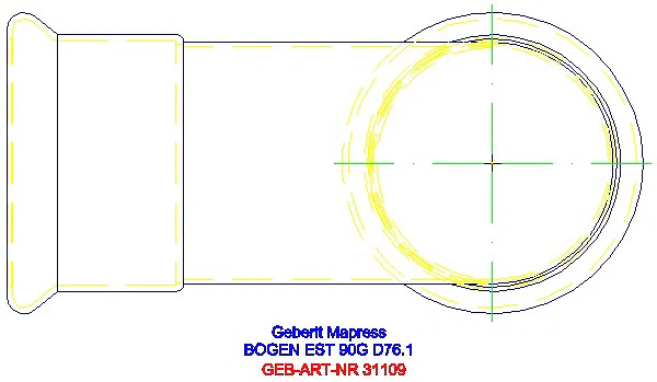 GE Mapress Edelstahl Bogen 90Gr d76,1_31109_G