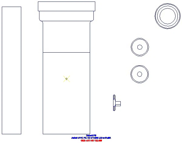 GE Anschlussset für Wand-WC PE d110/45 L:30 cm_152.439.46.1_L