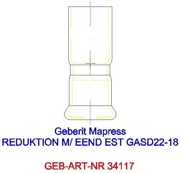GE Mapress Edelstahl Reduktion mit Einschubende (Gas) d22-18_34117_G