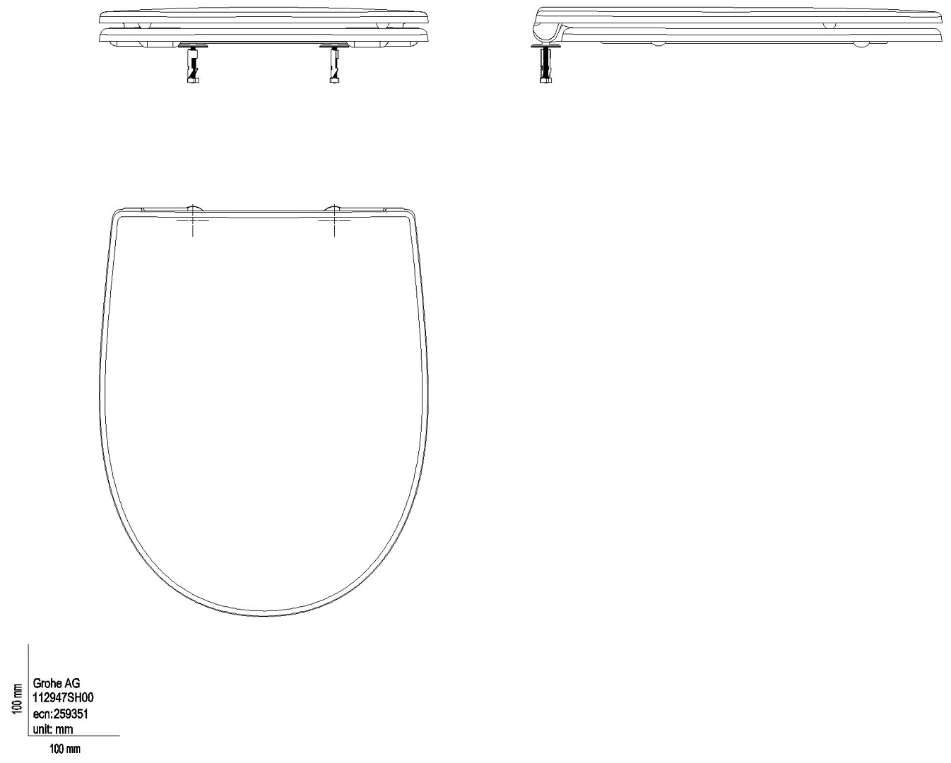 GROHE WC-Sitz Bau Keramik 112946 Soft Close flach mit Deckel alpinweiß