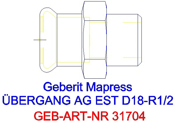 GE Mapress Edelstahl Übergang mit AG d18-R1/2_31704_G