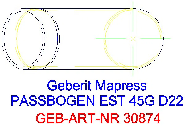 GE Mapress Edelstahl Passbogen 45Gr d22_30874_G