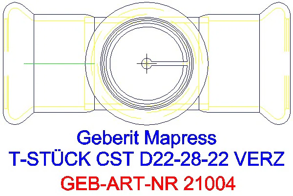 GE Mapress C-Stahl T-Stück egal d22-22-22_21004_G