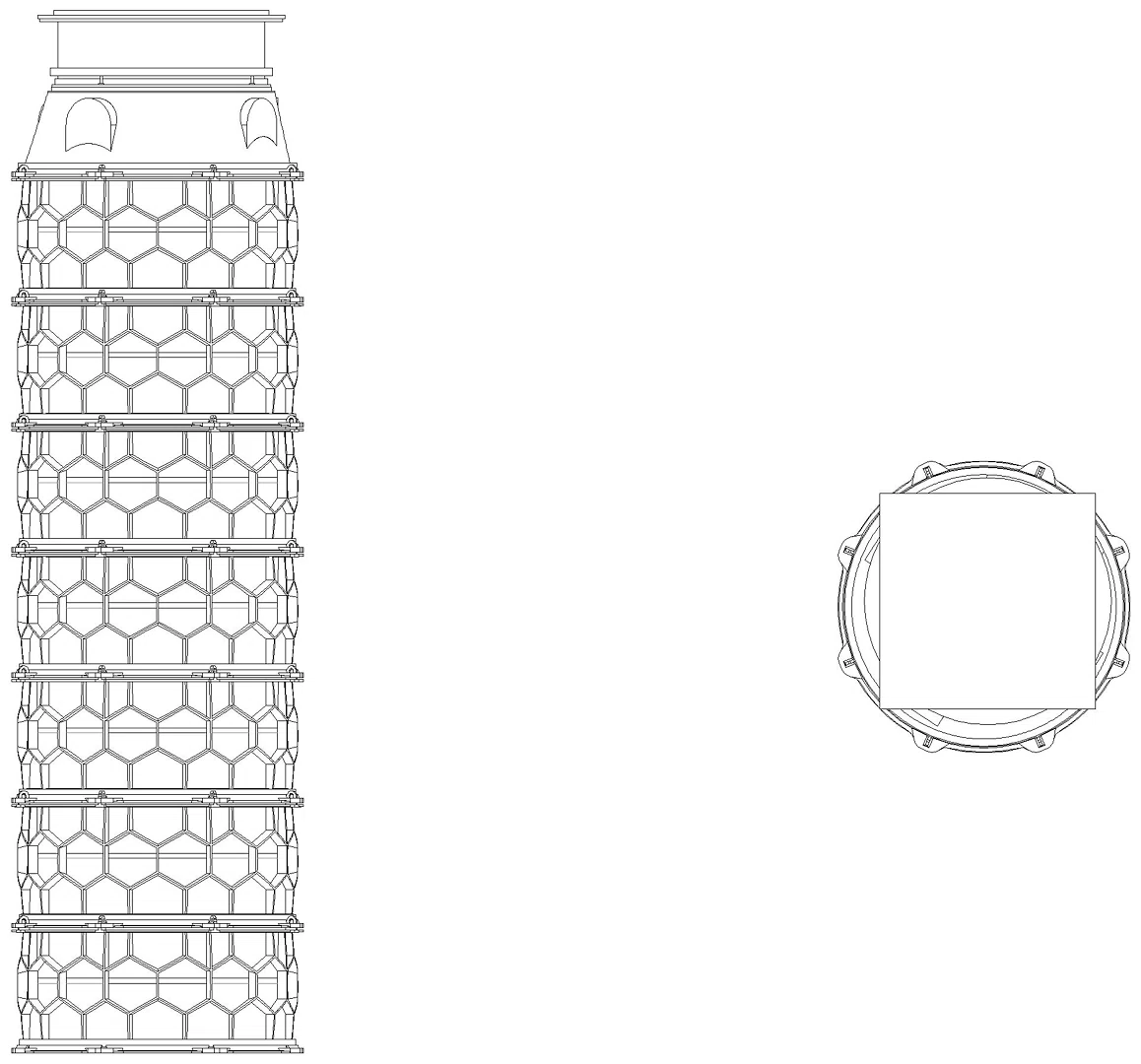 KESSEL-Schachtmodul H:15 Zugang 800 Kl. A/L 15, ET 3896-4145mm