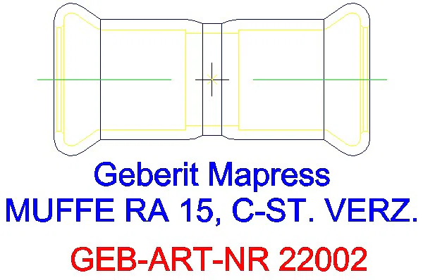 GE Mapress C-Stahl Muffe d15 verzinkt_22002_A