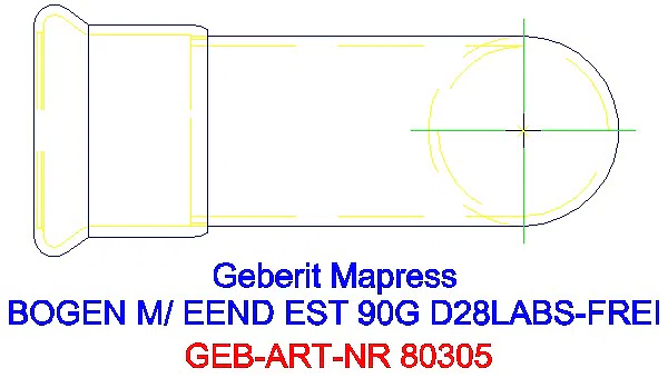 GE Mapress Edelstahl Bogen 90Gr d28 mit Einschubende (LABS-frei)_80305_G